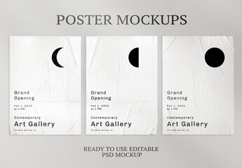 Poster Mockups on a Concrete Wall