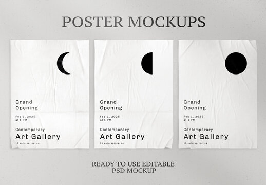 Poster Mockups on a Concrete Wall