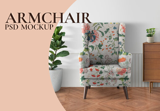 Editable Armchair Sofa Mockup