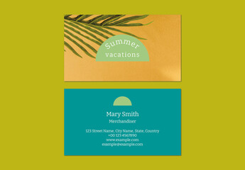 Editable Summer Style Name Card Layout