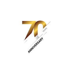 70 year anniversary celebration template design. Vector illustration