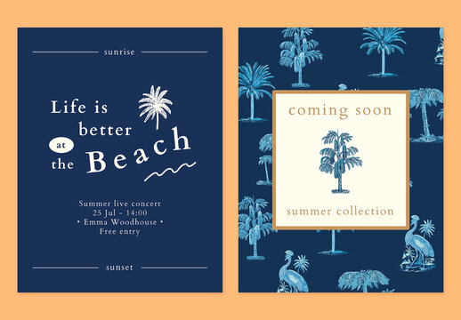 Tropical Summer Design Poster Layout