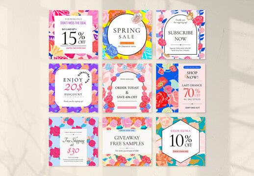 Spring Floral Sale Layour with Colorful Roses