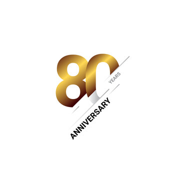 80 year anniversary celebration template design. Vector illustration