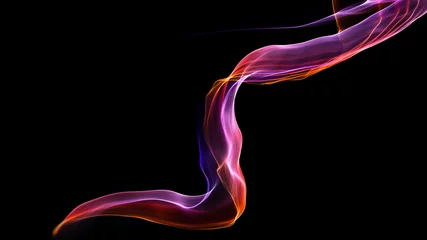 Poster Beautiful abstract cosmic light rays background. Magic neon mystical sparks, shine streaks. Glow wave wind lines effect. Futuristic smoke wave power energy glare splash. © Victor