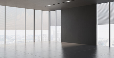 Illustration 3D rendering large luxury modern bright interiors Living room mockup computer digitally generated image