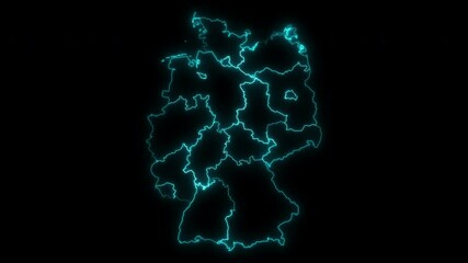 Animated Outline Map of Germany with States
