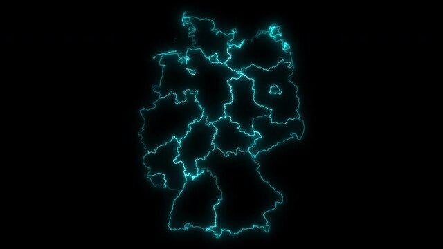 Animated Outline Map of Germany with States