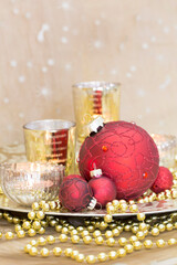 Festve Red And Gold Christmas Decoration