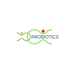Probiotics logo. Bacteria logo. Concept of healthy nutrition ingredient for therapeutic purposes. Simple flat style trend modern logotype graphic design isolated