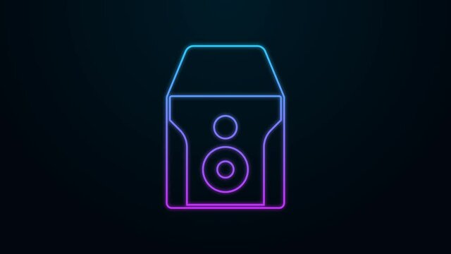 Glowing neon line Uninterruptible power supply UPS icon isolated on black background. 4K Video motion graphic animation