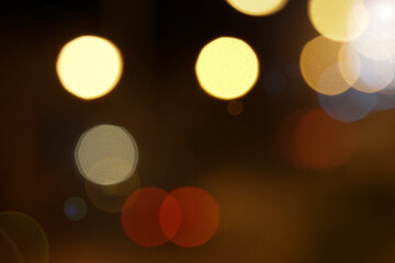 bokeh  lights at night in the city
