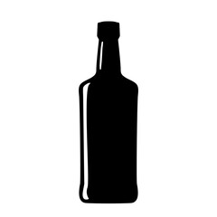Black contour images of alcohol bottles on an isolated white background.