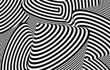 Black and white hypnotic optical Illusion background