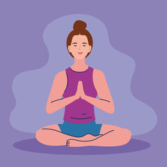 young woman in lotus position