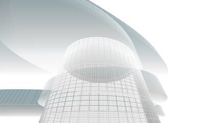 Naklejka premium architecture drawing digital background 3d illustration