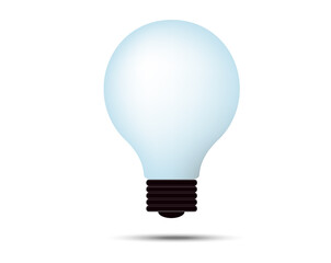 Illustration. Blue light bulb on a white background.