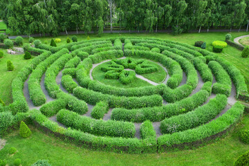 Topiary garden in the shape of a labyrinth.