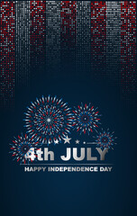 4th July or Independence Day banner design of vector