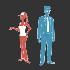 Vector illustration of a Guy and a Girl