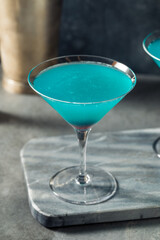 Boozy Refreshing Blue Martini Cocktail