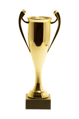 Golden cup isolated on the white background