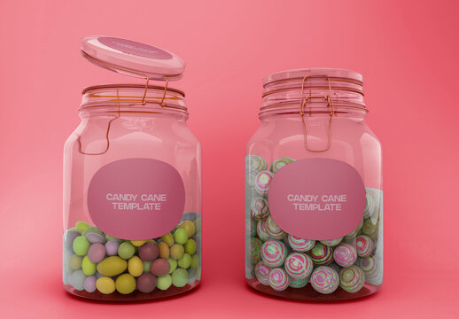 Two Candy Jars Mockup