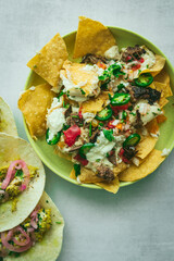 Street Tacos with Spanish Rice and Fries