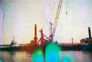 Vintage distressed blurry and grained photo. Damaged camera film. Mystical, psychedelic, nostalgic...