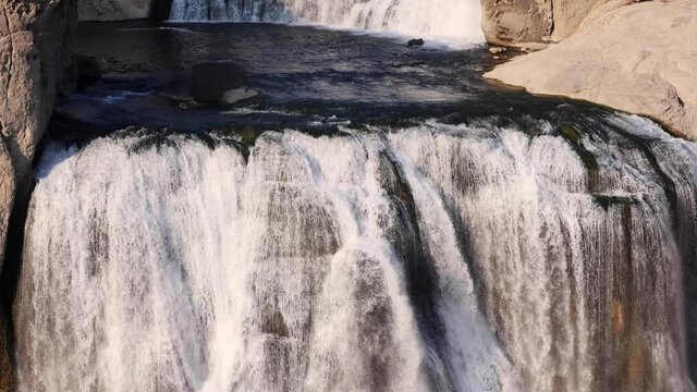 Slow motion shot of the beautiful Shoshone Falls on the Snake River in Twin Falls Idaho