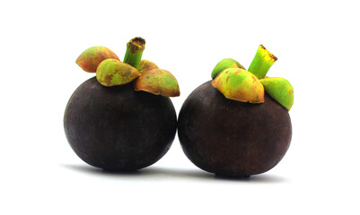Asian mangosteen on a white background.