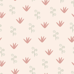 Colorful seamless floral pattern - hand drawn delicate design. Abstract trendy background. Vector illustration. Textile endless print