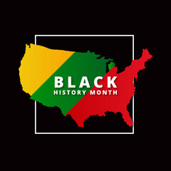 Fototapeta premium Black History Month green, yellow and red stripes banner template.