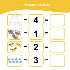 Counting game for preschool children. This worksheet is good for children to counting well. Educational printable math worksheet. Additional math games for kids. Vector illustration.