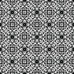floral seamless pattern background.Geometric ornament for wallpapers and backgrounds. Black and white pattern. 