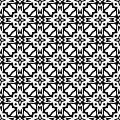 Behang floral seamless pattern background.Geometric ornament for wallpapers and backgrounds. Black and white pattern.  © t2k4