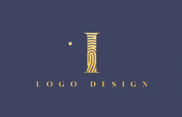alphabet letter I logo icon in blue and yellow. Design for business company