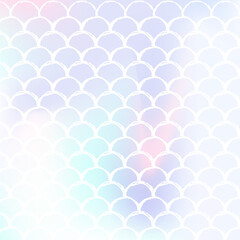 Holographic mermaid background with gradient scales.