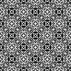 floral seamless pattern background.Geometric ornament for wallpapers and backgrounds. Black and white pattern. 