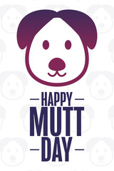 Happy National Mutt Day. Holiday concept. Template for background, banner, card, poster with text inscription. Vector EPS10 illustration.