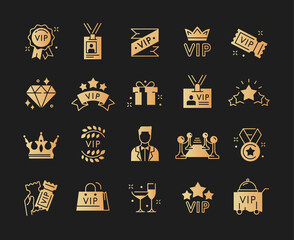 Big collection of VIP icons - obrazy, fototapety, plakaty