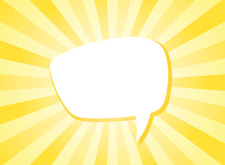Shining hint. Quick tips, helpful tricks banner. Chat speech bubble on sunlight yellow background.