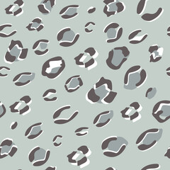 Snow leopard fur seamless pattern for textile, fabric, wrapping paper, wallpaper print and other design.