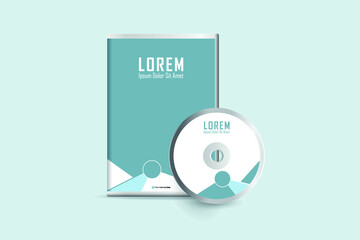 Stylized DVD Cover design template. Luxury, Modern, Elegant, Professional Minimalist Business DVD cover design design with disk label design. Vector illustration