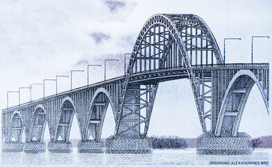 Queen Alexandrine Bridge between SjÃ¦lland and the Island of Mon. Portrait from Denmark 500...