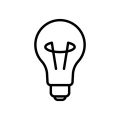 Lightbulb line line icon. Clipart image isolated on white background