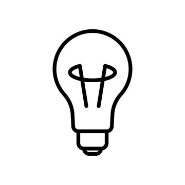 Lightbulb line line icon. Clipart image isolated on white background