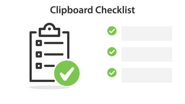 Checklist slide template. Clipart image
