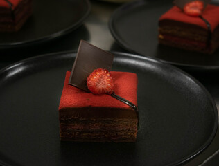 Pastel de frambuesa y chocolate  