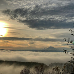 sunset in the mountains